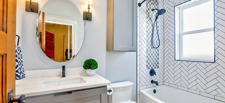 Fresh bathroom after cleaning service