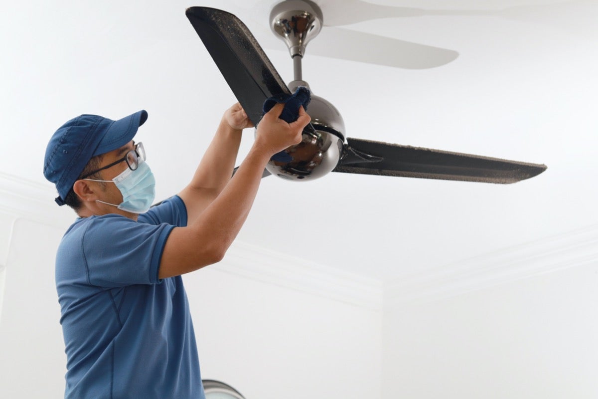 Ceiling fan cleaning service